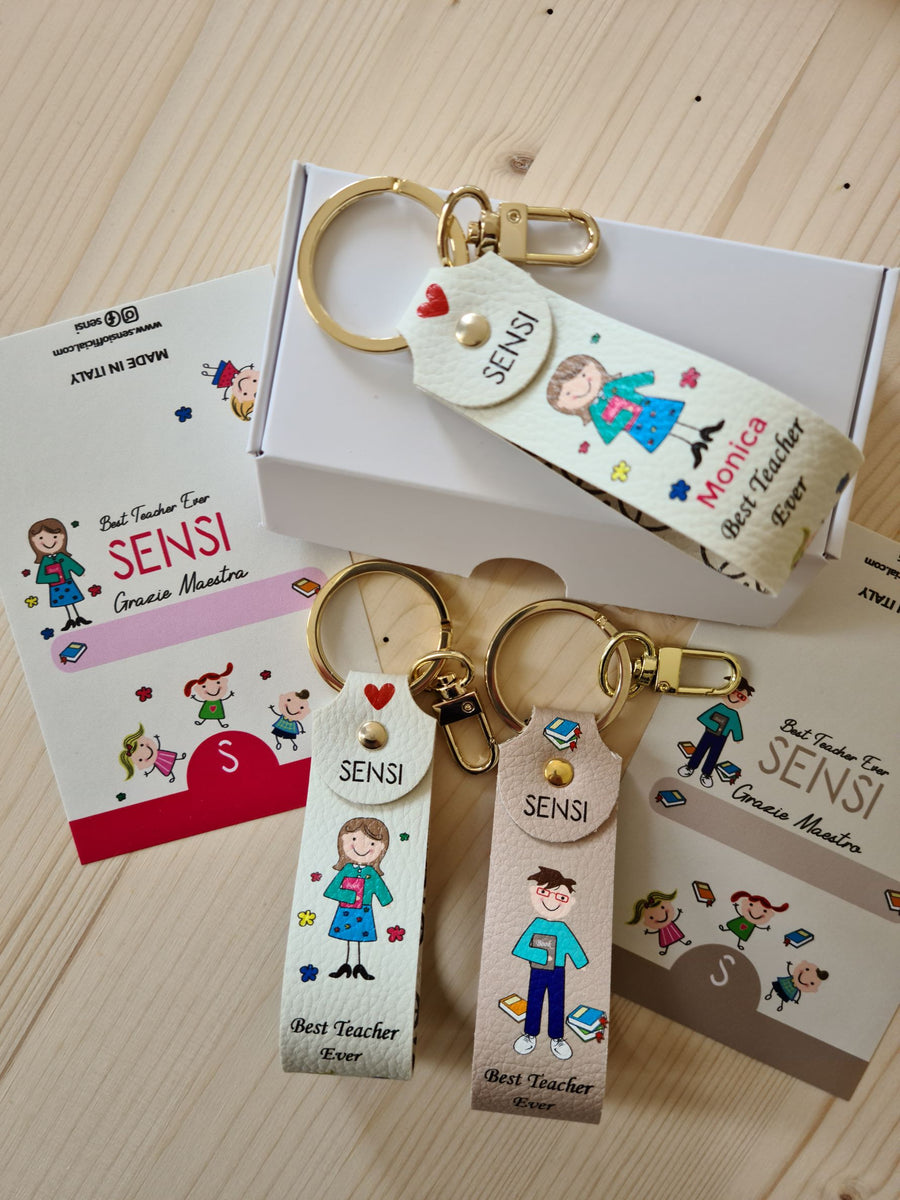 Porte-clés Personnalisable Pour Maîtresse D'école Maternelle - Métal Argenté, Italie