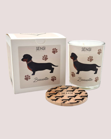 White Dachshund candle 200 gr