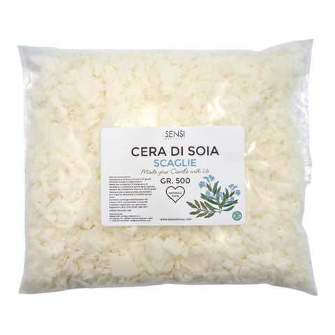 CERA DI SOIA IN SCAGLIE X BICCHIERI/CONTENITORI GR 500