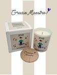 White Dachshund candle 200 gr