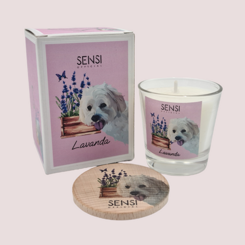 White Dachshund candle 200 gr