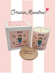 White Dachshund candle 200 gr